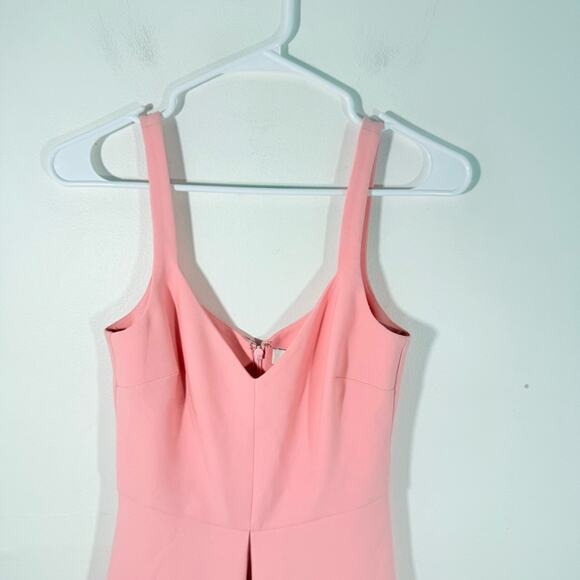 Likely Bubblegum Pink Pleated Front V Neck Circle Skater Mini Dress Size 0 - Picture 6 of 8